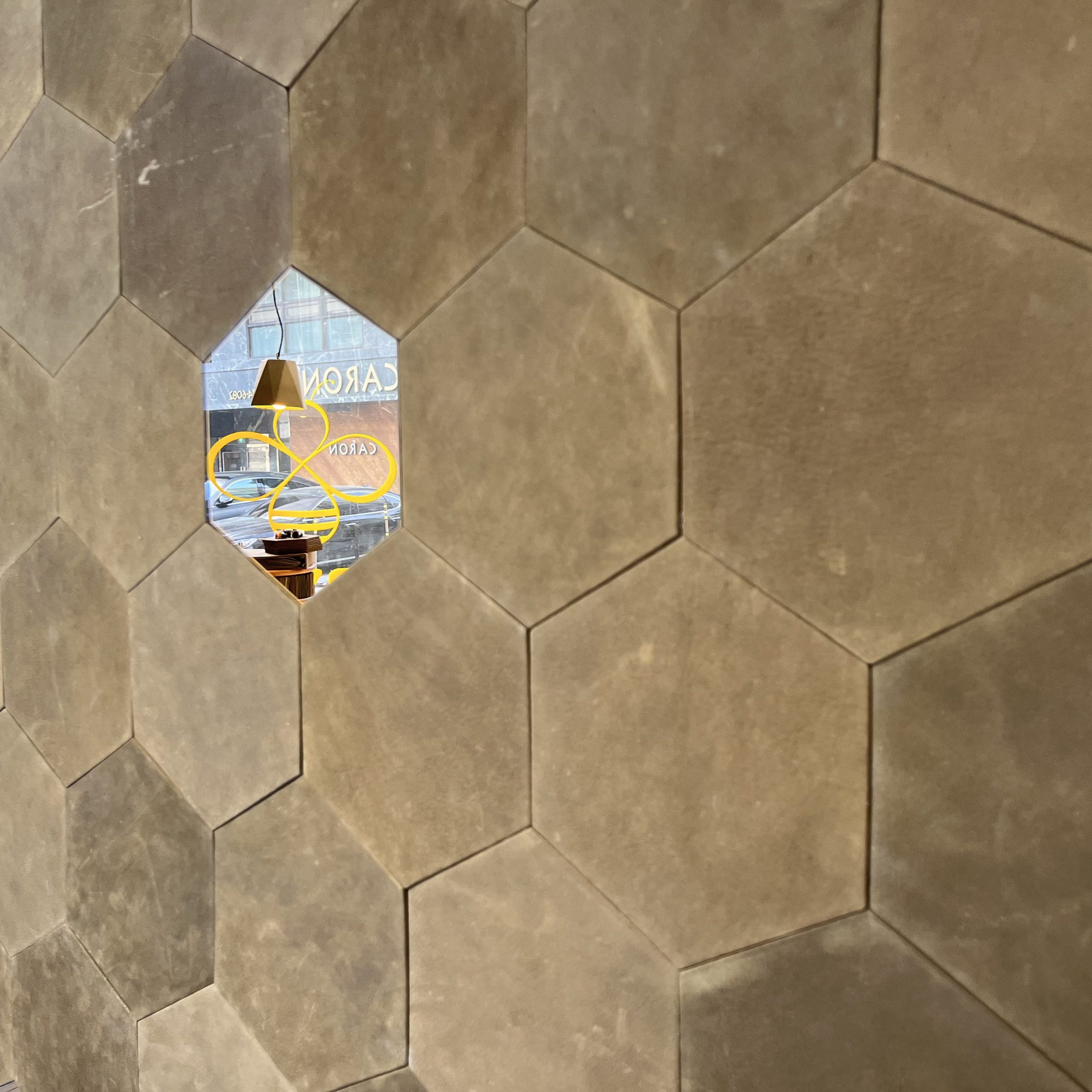 leather wall hexagon